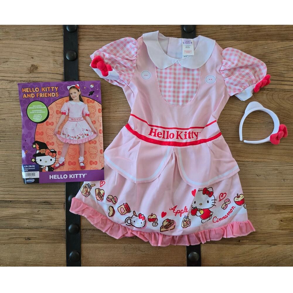 Jazwares Licensed Girl's Classic Hello Kitty Pink Costume Dress sz L New